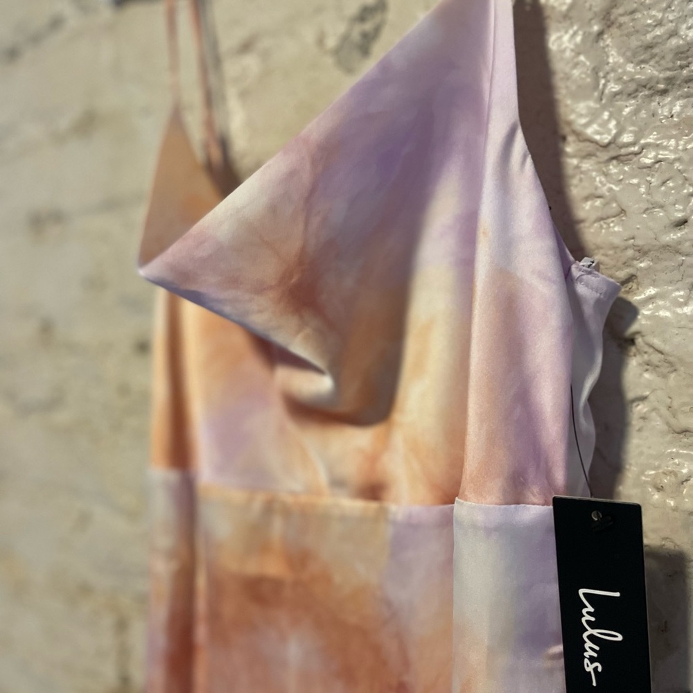 Lulus tie dye midi slip dress; new with tags